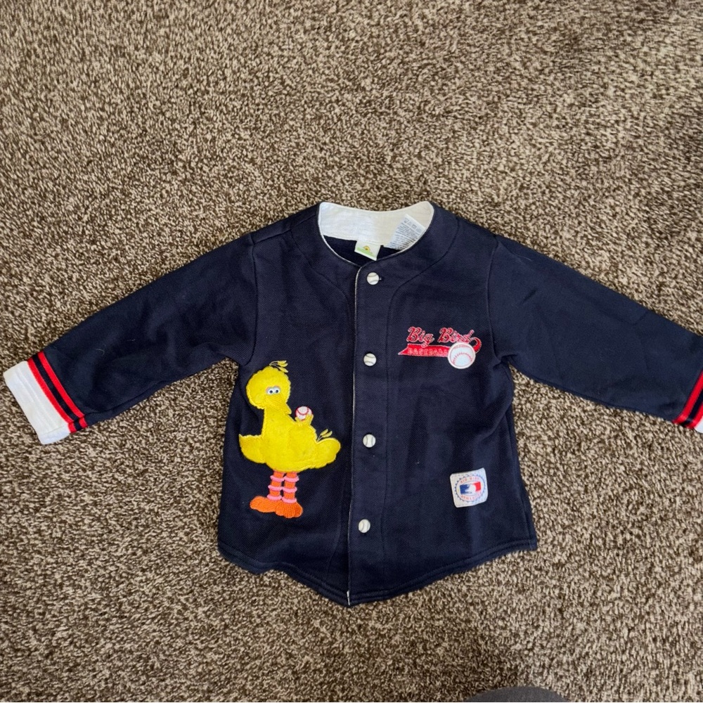 Kids Navy Blue Baseball Sesame Street Shirt